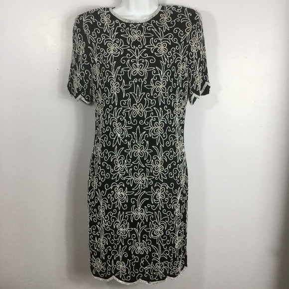 Vintage Dresses & Skirts - VINTAGE Royal Feelings Beaded Silk Dress